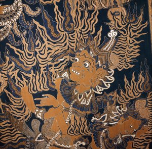 Javanese batik with a monster