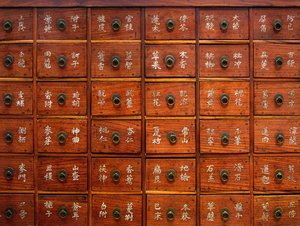 Detail of a wooden medical furniture, Joseon period, Korea, Kim Chong-hak Collection. Photography, Seoul National Museum, Republic of Korea, 2006.