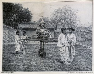 Korean Military Officer on Sedan Chair, Going to Imperial Audience by School Korean