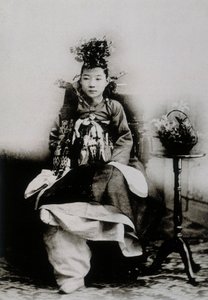Korean Woman in Traditional Wedding Dress