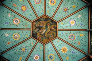 The ceiling of the temple of Naksansa in Korea depicting a dragon. by School Korean