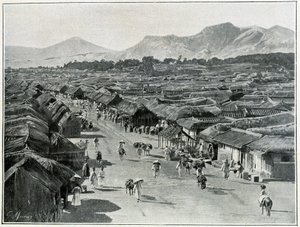 View of the Main street of Seoul, capital city of Korea in the 19th century by School Korean