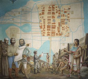 Three Men Standing in a Construction, Mexico City