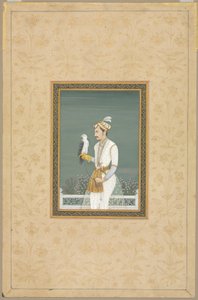 Portrait of a Prince with a Hawk by School Mughal