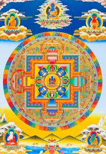 Akshobhya Mandala, Depicting the Imperturbable Buddha as Bhumi Sparsa Mudra with the Earth Bearing Witness to His Enlightenment