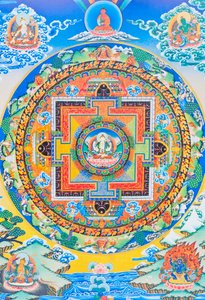 Chenresi Mandala; the Centre Figure Depicts the Buddha of Compassion, the Celestial Manifestation of Amitava Buddha, Always Close to Suffering Beings