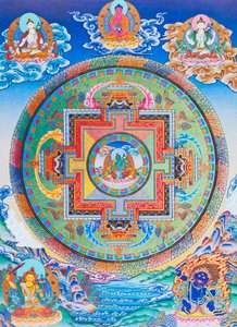 Green Tara Mandala depicting the maternal protector from all dangers in the ocean of existence