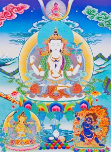 Chenresi, the lord of the six syllables "Om Mani Padme Hum" by School Nepalese