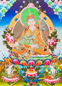 Image depicting Padmasambhava or guru Rimpoche, the deified apostle of Tibetan tantricism who is said to have gained control over demons and spirits