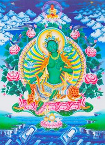 Image Depicting the Green Tara, the Maternal Protector from All Dangers in the Ocean of Existence