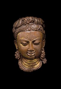 Repousse mask of Shiva Ardhanarishvara, c.11th century