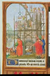 The building of the Tower of Babel (Bruges or Ghent, c.1500) by School Netherlandish