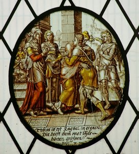 Roundel: Tobias arrives at Ecbatana by School Netherlandish