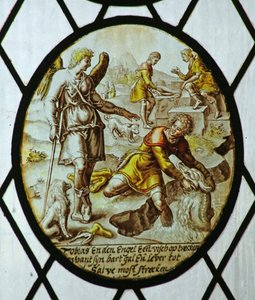 Roundel: Tobias catches a fish