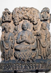 Frieze depicting Buddhas and deities, Peshawar, Pakistan