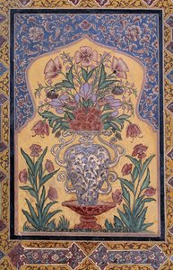 Vase with Flowers, Decorative Detail from Wazir Khan Mosque, Lahore, Pakistan by School Pakistani
