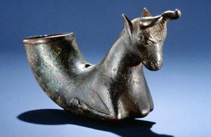 Bull with folded legs, c.550-330 BC
