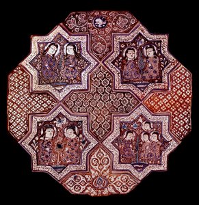Persian art: fragment of a wall faience panel, from Damghan by School Persian