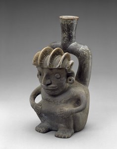 Vessel with a Seated Man, Cupisnique
