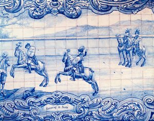 Rider Practicing the Game of Alcancias in Portugal by School Portuguese