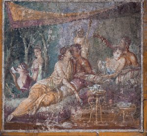 Banquet Scene, Pompeii by School Roman