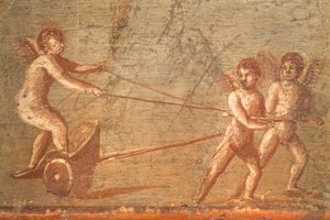 Cupids in a Chariot, Herculaneum by School Roman