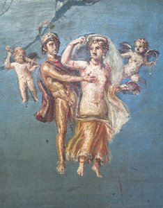 Mars and Venus on a Blue Background, Herculaneum by School Roman