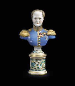 A porcelain bust of Emperor Alexander I, c. 1825-1850 by School Russian