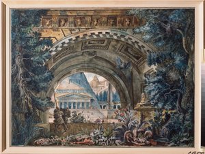 Arch. Preparatory Decor for a Theatre Play