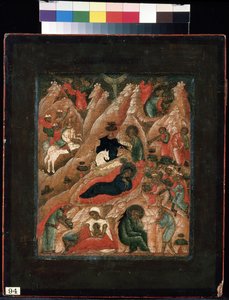 The Nativity of Christ. Russian icon, tempera on wood by School Russian