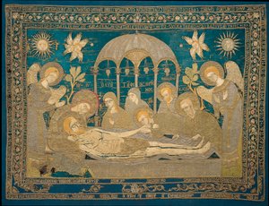 The Entombment - Wool embroidery by an anonymous Russian author by School Russian