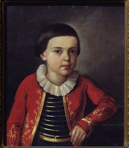 Portrait of the Poet Mikhail Lermontov as a Child by School Russian