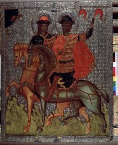 Saints Boris and Gleb on Horseback by School Russian