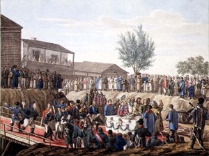 The Laying of the First Stone of the Customs House at Mohiloff in 1820 by School Russian