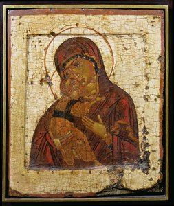 The Mother of God of Vladimir, Russian icon, Pskov School, late 15th century by School Russian
