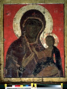 Virgin Hodegetria. Russian icon, painting on wood, 13th century. State Tretyakov Gallery, Moscow by School Russian