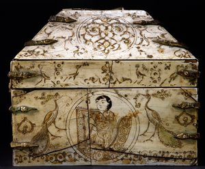 Casket with peacock design