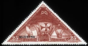 Spanish stamp on Christopher Columbus