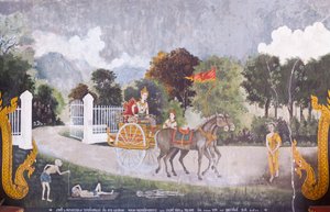 Fresco Depicting a Scene from the Life of Buddha, Wat Phra That Doi Suthep Temple