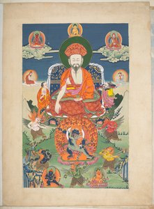 One of 12 Drawings Depicting Tibetan Deities by a Tibetan Artist, Probably at Lhasa, c.1800 by School Tibetan
