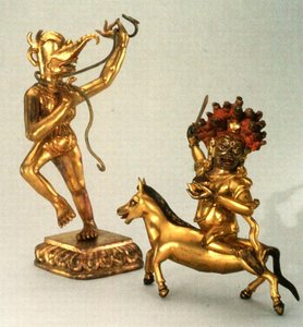 Makaravakitra and Sridevi by School Tibetan