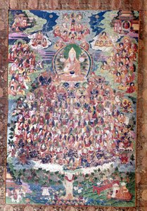 The great reformer Tsong ka Pa (the man who came from the valley of onions). Born in the province of Amdo in eastern Tibet in 1358, built the monasteries of Ganden and Sera, introduced a strict liturgical reform and imposed the observance of monastic rules by School Tibetan