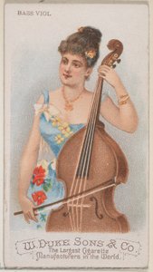 Bass Viol, from the Musical Instruments series N82 for Duke brand cigarettes, 1888 by Schumacher and Ettlinger