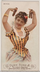 Bones, from the Musical Instruments series N82 for Duke brand cigarettes, 1888