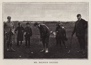 British Conservative politician Arthur Balfour playing golf by Scottish Photographer