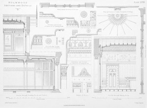 Interior decorative details of Holmwood, Glasgow