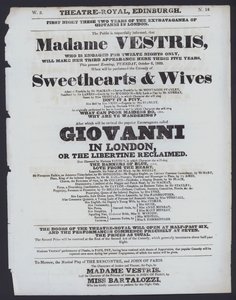 Theatre programme for the Theatre Royal, Edinburgh, 6 October 1829 by Scottish School