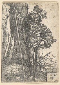 A Lansquenet Standing by a Tree by Sebald Beham
