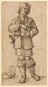 A Young Peasant Holding a Jar by Sebald Beham