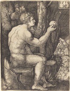 Adam Seated by Sebald Beham